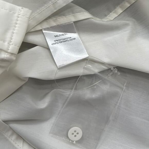 NEW Tanya Taylor White Button Up Shirt Shoulder Tie Detail Sleeves Size Medium - Picture 10 of 10